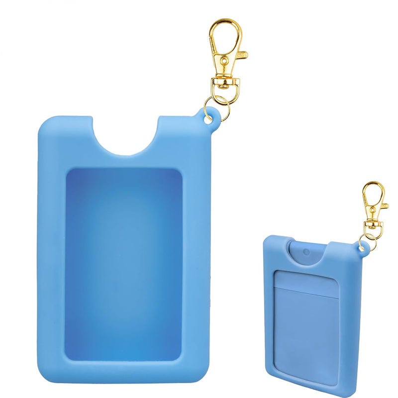 VANEST Silicone Case Compatible with Noshinku Pocket Hand Sanitizer, Protective Case with Keychain for Refillable Travel Size, Hand Sanitizer Spray Accessory (Blue) - Image 1